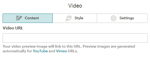Mailchimp video URL