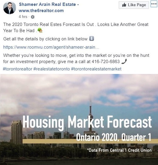 market report Facebook post