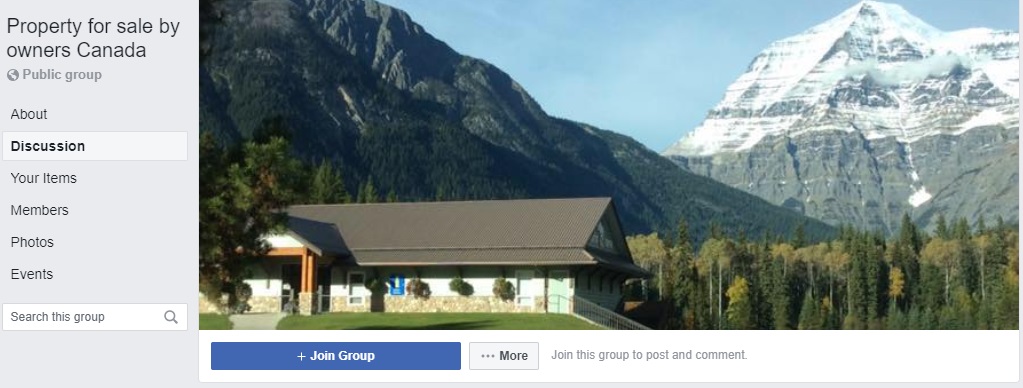 Property for sale by owners Canada Facebook Group