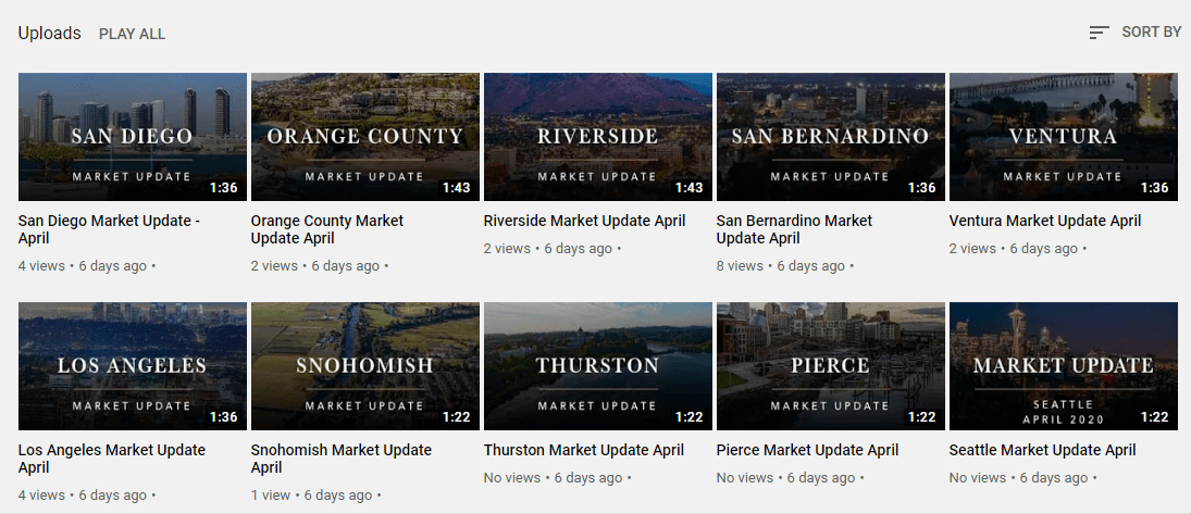 YouTube real estate thumbnails
