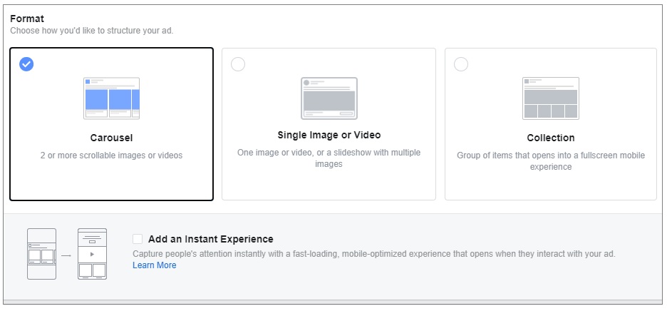 Facebook ads carousel