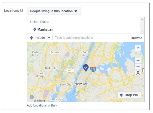 Facebook location targeting