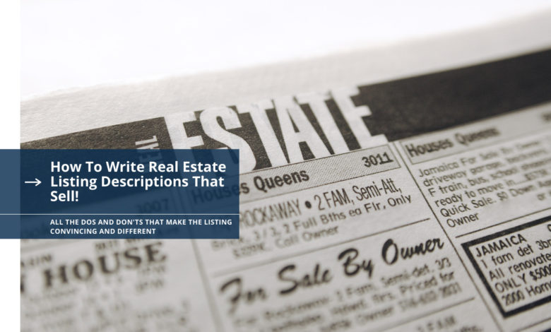 How To Write Real Estate Listing Descriptions