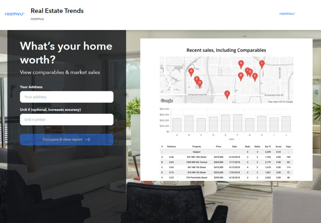 real estate landing page