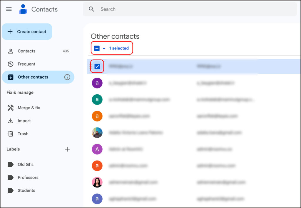 import google contacts to roomvu