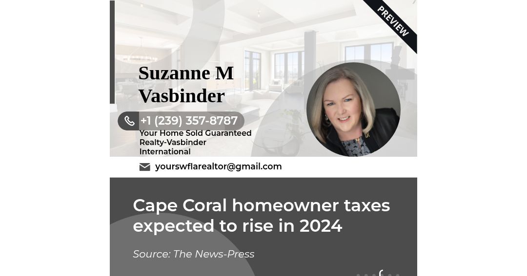 Cape Coral homeowner taxes expected to rise in 2024